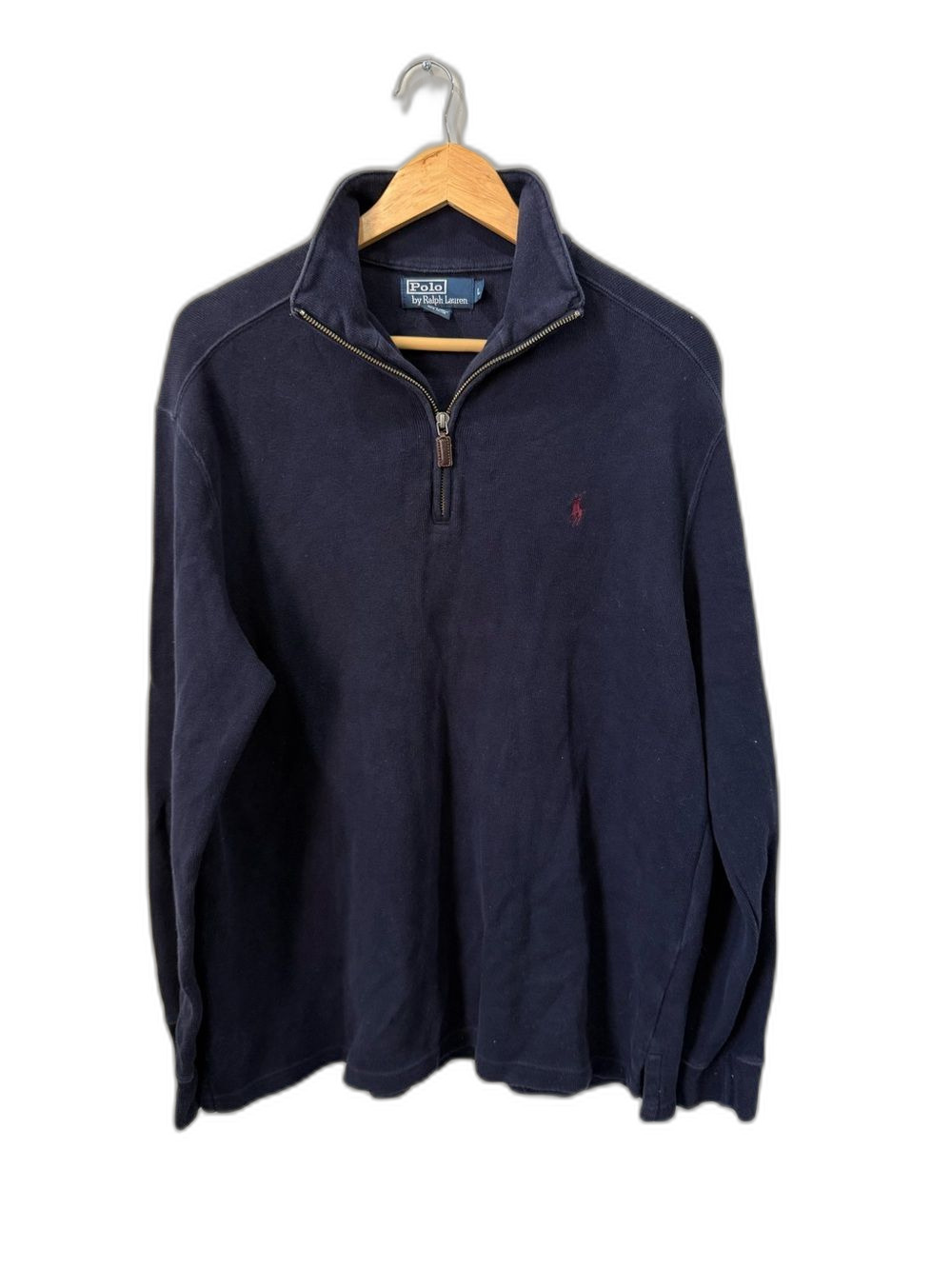 Polo Ralph Lauren Men’s Navy Quarter Zip Sweater Size Large !